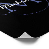 円ミニマルモノグラモダンムのイニシャル名 ポスター (角)