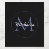 円ミニマルモノグラモダンムのイニシャル名 ワインラベル (シングルラベル)