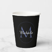 円ミニマルモノグラモダンムのイニシャル名 紙コップ (裏面)