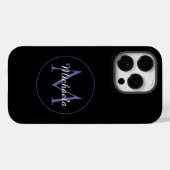 円ミニマルモノグラモダンムのイニシャル名 Case-Mate iPhoneケース (裏面 (横))