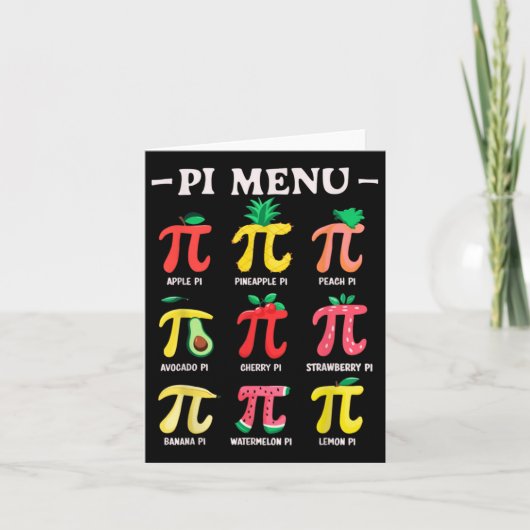 円メニュおもしろいーPi Day Pi 3.14数学先生Pi Symb カード (正面)