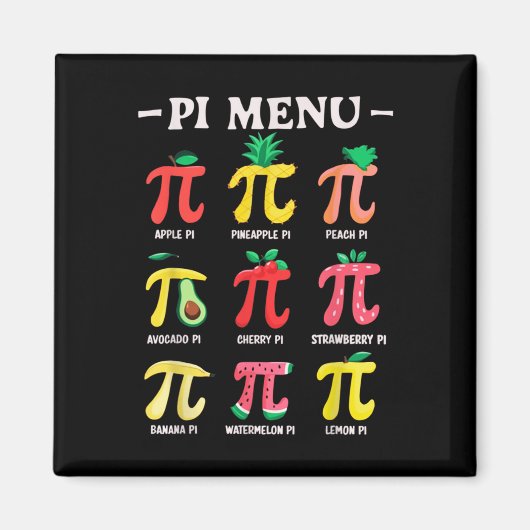 円メニュおもしろいーPi Day Pi 3.14数学先生Pi Symb マグネット (正面)