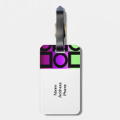 円モダンと正方形のデザイン ラゲッジタグ (裏面縦)
