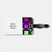 円モダンと正方形のデザイン ラゲッジタグ (裏面横)