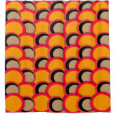 円モダンオレンジ シャワーカーテン (正面)