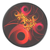 円モダンカラフル抽象芸術のパターン#08 アイスホッケーパック (正面)