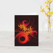 円モダンカラフル抽象芸術のパターン#08 カード (黄色い花)