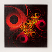 円モダンカラフル抽象芸術のパターン#08 ジグソーパズル (横)