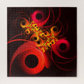 円モダンカラフル抽象芸術のパターン#08 ジグソーパズル (縦)