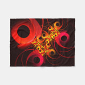 円モダンカラフル抽象芸術のパターン#08 フリースブランケット (正面(横))