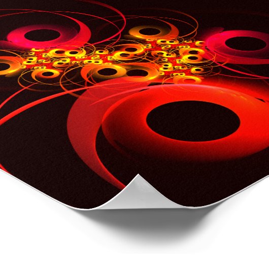 円モダンカラフル抽象芸術のパターン#08 ポスター (角)