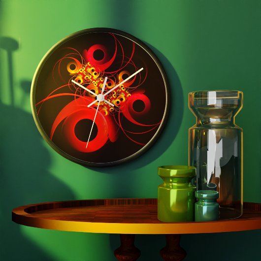 円モダンカラフル抽象芸術のパターン#08 ラージ壁時計