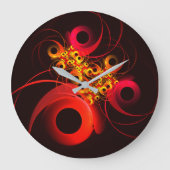 円モダンカラフル抽象芸術のパターン#08 ラージ壁時計 (正面)