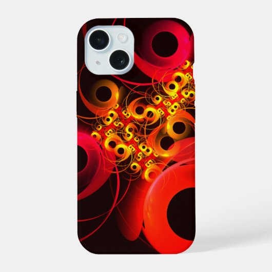 円モダンカラフル抽象芸術のパターン#08 iPhone 15ケース (裏面)