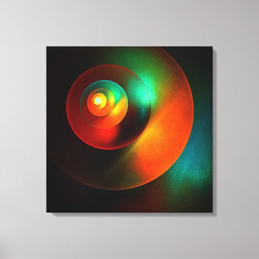 円モダンカラフル抽象芸術のパターン#18 キャンバスプリント (正面)