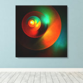 円モダンカラフル抽象芸術のパターン#18 キャンバスプリント (インサイチュ (ウッドフロア))