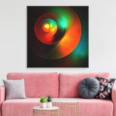 円モダンカラフル抽象芸術のパターン#18 キャンバスプリント (インサイチュ (リビング))