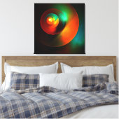 円モダンカラフル抽象芸術のパターン#18 キャンバスプリント (インサイチュ (寝室))