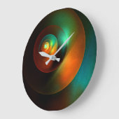 円モダンカラフル抽象芸術のパターン#18 ラージ壁時計 (傾斜)