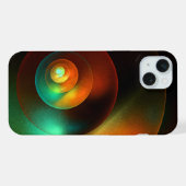 円モダンカラフル抽象芸術のパターン#18 iPhoneケース (裏面横)