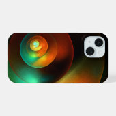 円モダンカラフル抽象芸術のパターン#18 iPhone 15ケース (裏面横)
