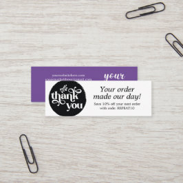 円モダンパーソナライズされたサンキューカードの順序 スキニー名刺