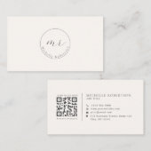 円モダンロゴ、シンプルQR 名刺 (正面/裏面)