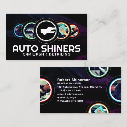 円モダン丸詳細車の 名刺 (正面/裏面)