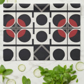 円モダン付き幾何学的抽象芸術 キッチンタオル (折り畳み)