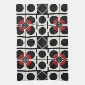 円モダン付き幾何学的抽象芸術 キッチンタオル (縦)