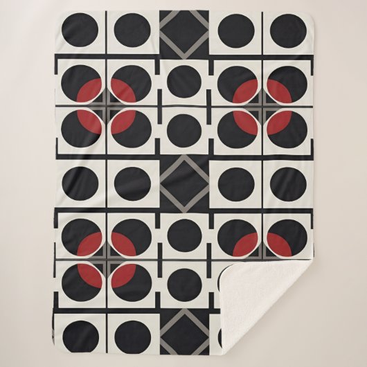 円モダン付き幾何学的抽象芸術 シェルパブランケット (正面)