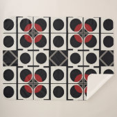 円モダン付き幾何学的抽象芸術 シェルパブランケット (正面(横))