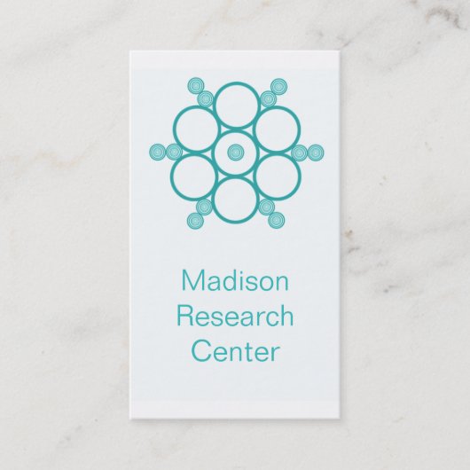 円モダン名刺、ターコイズ 名刺 (正面)