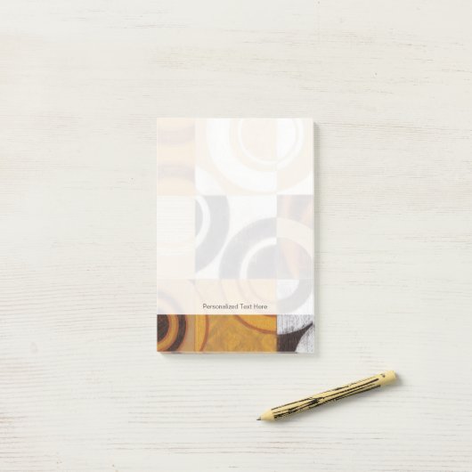 円モダン形パ絵画ターン付きの ポストイット (デスク上)