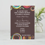 円モダン抽象芸術結婚式招待状 招待状 (スタンド正面)