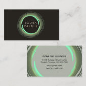 円モダン水色グリーン自然プロフェッショナル 名刺 (正面/裏面)