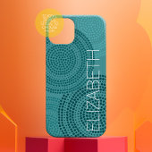 円モダン点ジオメトリパターンの大きな名前 Case-Mate iPhoneケース