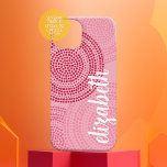 円モダン点ジオメトリパターン赤面ピンク iPhone 16ケース<br><div class="desc">禅とヒバお洒落スターの芸術作品。名前、モノグラムまたは他の文字を追加でカスタムきる。ボホモダンビアを持つ幾何学的ドットパターン。個々の点は円形パターンである。カラーを変更するにはクリック、または高度なカスタマイズデザイン領域で色を選択し、カラーピッカーで色を選択する。背景色とドットの両方を変更できる。ミッドセンチュリーモダンルックはシンプルデザインミニマルテーマ。変更をもし行うには、アクリックートをのまわりにボタンに移す必要カスタマイズがある。</div>