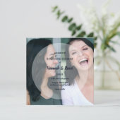 円モダン白フォトオーバーレイ 招待状 (スタンド正面)