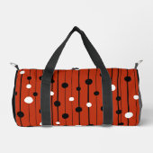 円モダン線パターン赤黒クールカスタム線 ダッフルバッグ (正面)