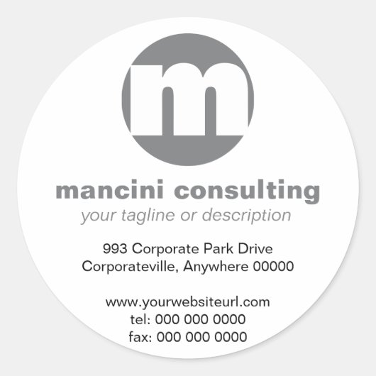 円モノグラムのプロモーションステッカー ラウンドシール (正面)