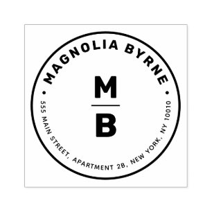 円モノグラム住所ラバースタンプ ラバースタンプ