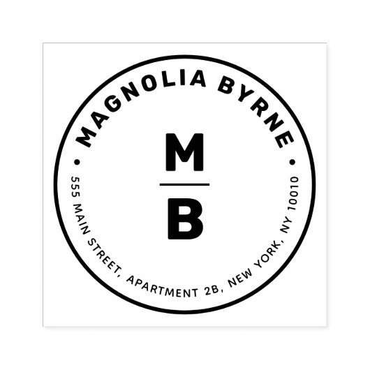 円モノグラム住所ラバースタンプ ラバースタンプ (インプリント)