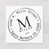 円モノグラム スクエア名刺 (正面)