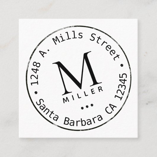 円モノグラム スクエア名刺 (正面)