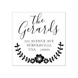 円リースファミリアドレスカスタムゴムスタンプ ラバースタンプ