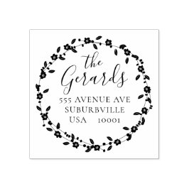 円リースファミリアドレスカスタムゴムスタンプ ラバースタンプ