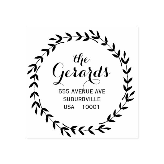 円リース葉カスタムゴムスタンプ ラバースタンプ (インプリント)