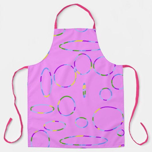 円ループモダンピンクマゼンタ エプロン (正面)