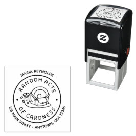 円ロゴ差出人住所自己インクスタンプ セルフインキングスタンプ